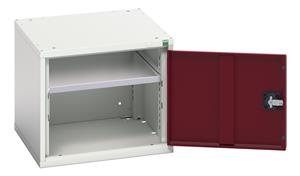 16926030.** verso shelf cupboard with 1 shelf. WxDxH: 525x550x450mm. RAL 7035/5010 or selected